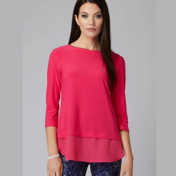Joseph Ribkoff Tops - JOSEPH RIBKOFF Poly Spandex Hyper Pink Popover Top MADE IN CANADA 🇨🇦 Sz 14